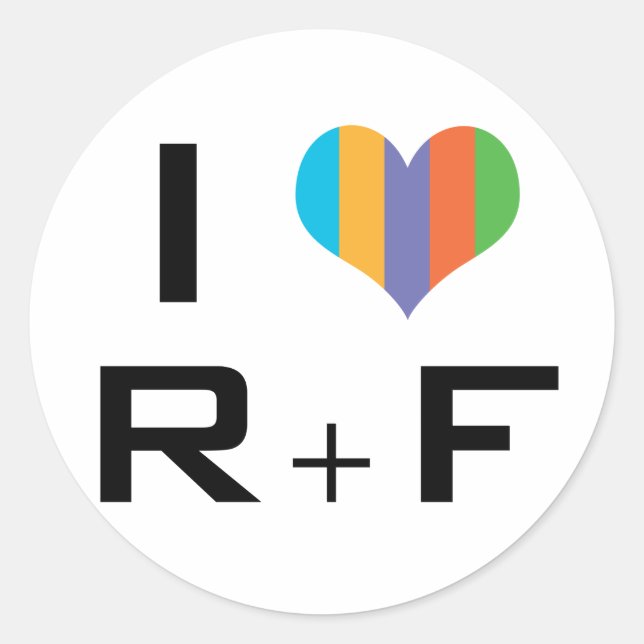 I love R+F Classic Round Sticker (Front)