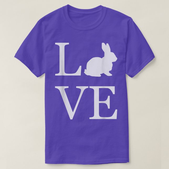 I Love Rabbit Bunny Silhouette Animal Lover White  T-Shirt (Design Front)
