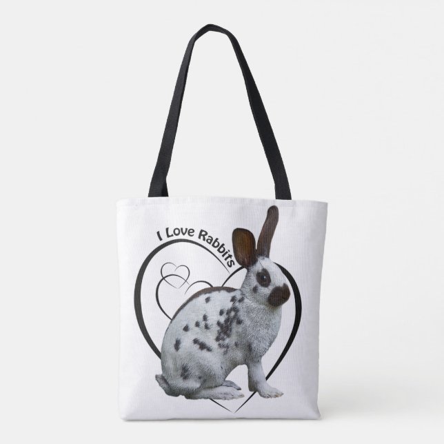 I Love Rabbits All Over Print Bag (Back)