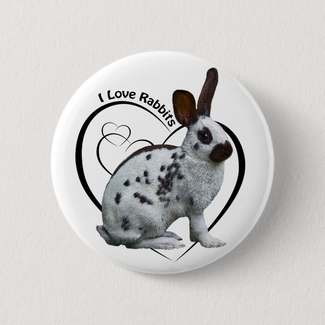I Love Rabbits Badge (Front)