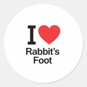 I Love Rabbit's Foot Classic Round Sticker