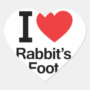 I Love Rabbit's Foot Heart Sticker