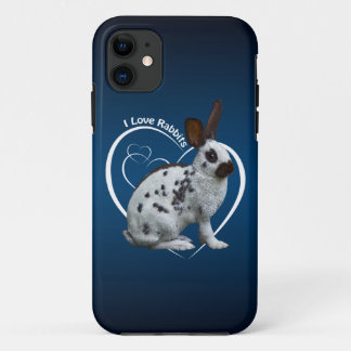 I Love Rabbits iPhone 5 Case (Blue/Black)