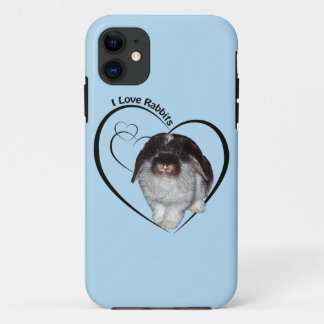 I Love Rabbits iPhone 5 Case (Light Blue)