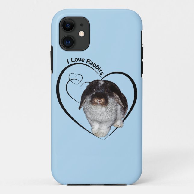 I Love Rabbits iPhone 5 Case (Light Blue) (Back)