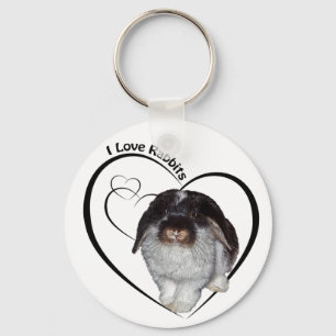 I Love Rabbits Keyring
