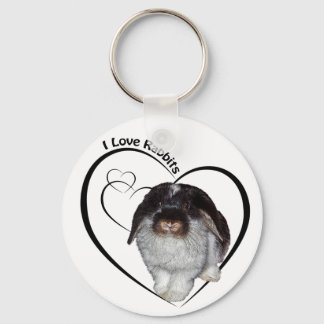 I Love Rabbits Keyring