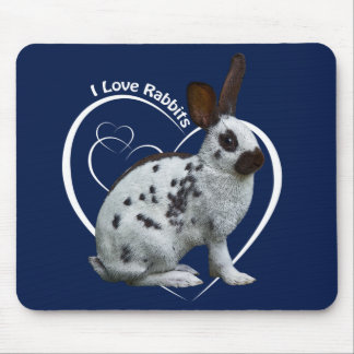 I Love Rabbits Mousemat (Navy)