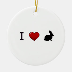 "I Love Rabbits" Ornament