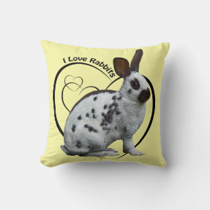 I Love Rabbits Pillow (Light Yellow)