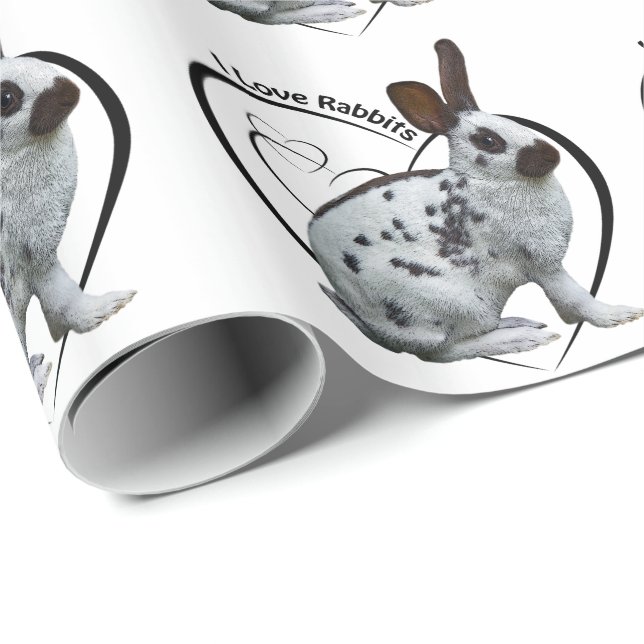 I Love Rabbits Wrapping Paper (Roll Corner)