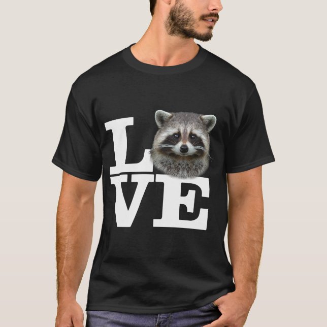 I Love Raccoons Funny Racoon Love Gift Cute Racoo T-Shirt (Front)