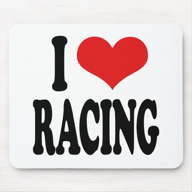 I Love Racing Mouse Mat (Front)