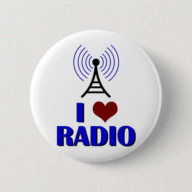 I Love Radio 6 Cm Round Badge (Front)