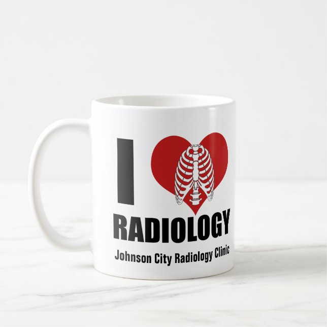 I Love Radiology Cool Custom Radiologist Clinic Coffee Mug (Left)