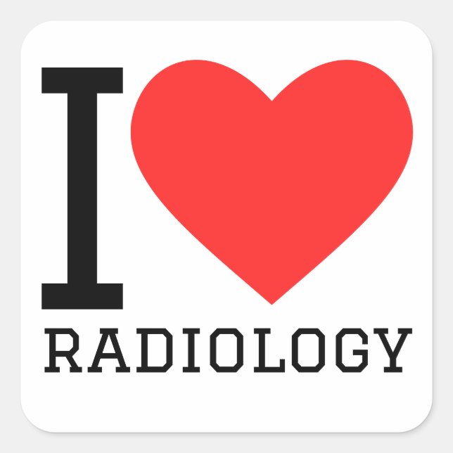 I love radiology  square sticker (Front)