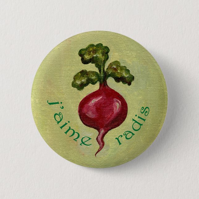 I Love Radishes button (Front)