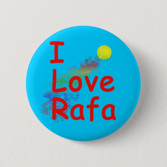 I Love Rafa Tennis Design 6 Cm Round Badge (Front)