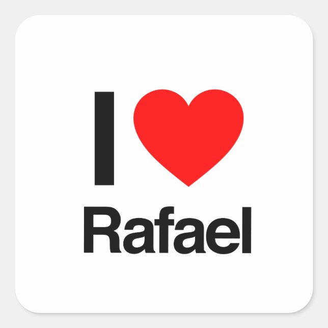 i love rafael square sticker (Front)