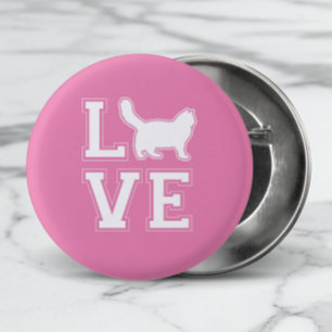 I Love Ragdoll Cats Bold Typography Pink 3 Cm Round Badge