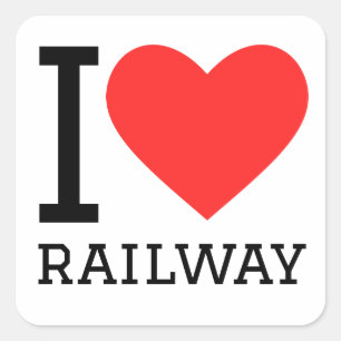 I love railway square sticker