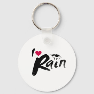 I Love Rain Key Ring