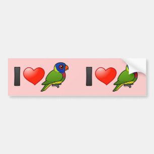 I Love Rainbow Lorikeets Bumper Sticker