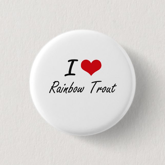 I Love Rainbow Trout artistic design 3 Cm Round Badge (Front)