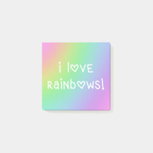 I Love Rainbows Pastel Gradient Post-it Notes