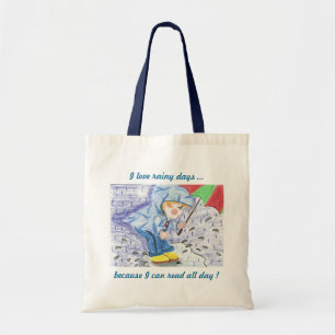I love rainy days small tote bag