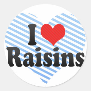 I Love Raisins Classic Round Sticker