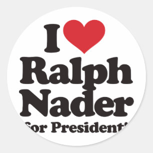 I Love Ralph Nader for President Classic Round Sticker