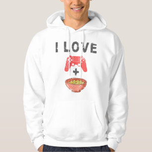 I Love Ramen And Gaming Funny Retro Noodles Gamer Hoodie
