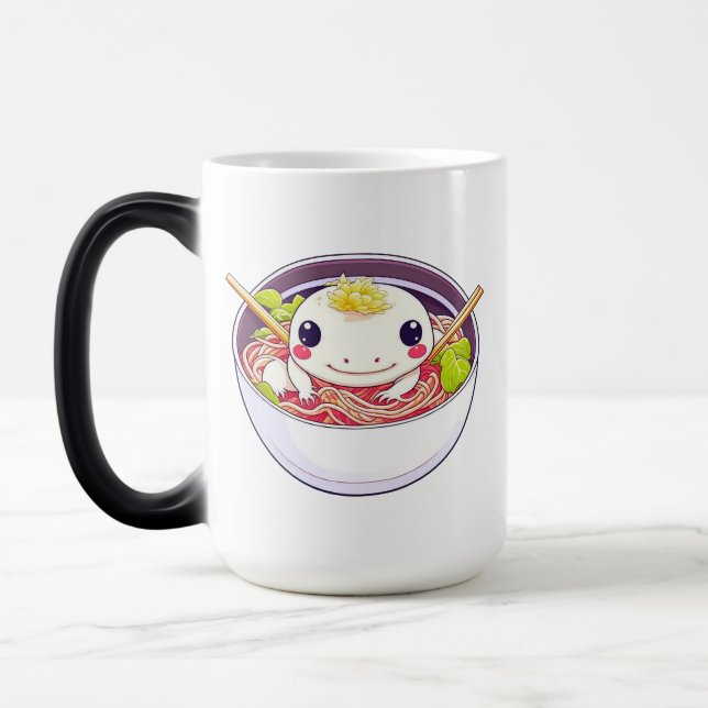 I Love Ramen Axolotl Pun Magic Mug (Left)