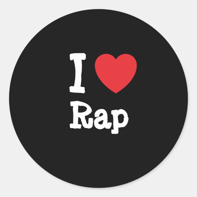 I love Rap heart custom personalised Classic Round Sticker (Front)