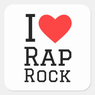 I love rap rock square sticker