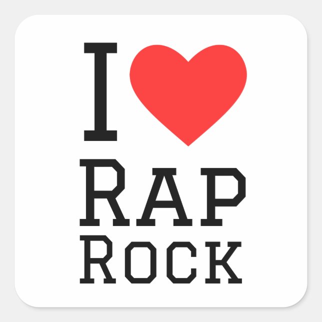 I love rap rock square sticker (Front)