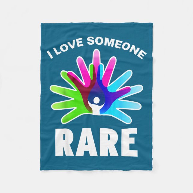 I Love Rare Disease Awareness Shirt - Rare Disease Fleece Blanket (Front)