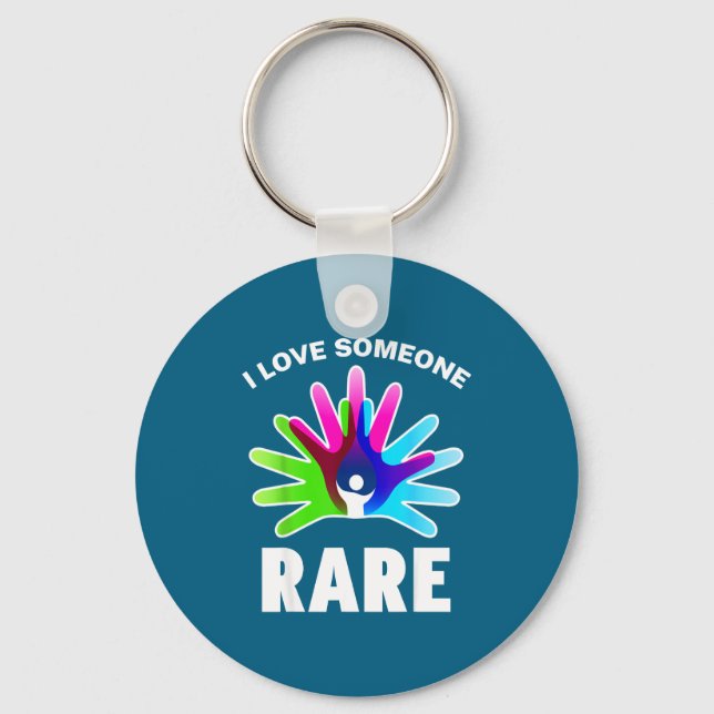 I Love Rare Disease Awareness Shirt - Rare Disease Key Ring (Front)