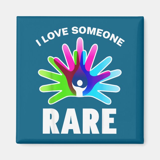 I Love Rare Disease Awareness Shirt - Rare Disease Magnet (Front)
