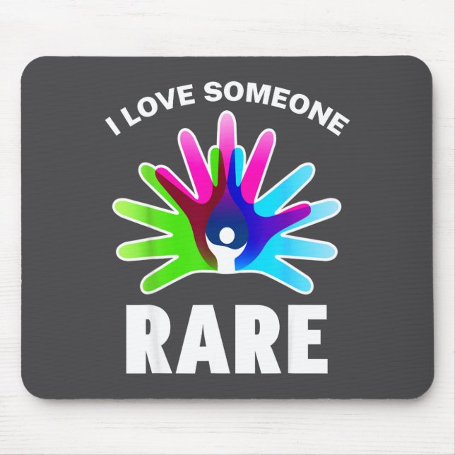 I Love Rare Disease Awareness Shirt - Rare Disease Mouse Mat (Front)