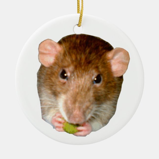 I Love Rats Hungry Rat Ornament (Front)