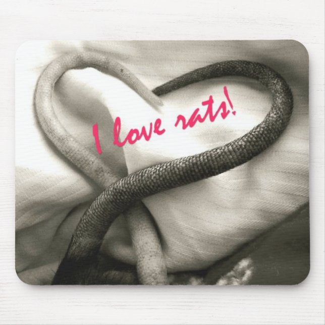 I Love Rats! mouse pad (Front)