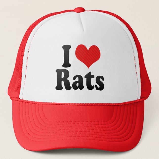 I Love Rats Trucker Hat (Front)