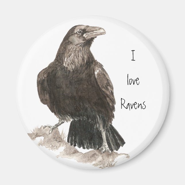 I love Ravens Fridge Magnet (Front)