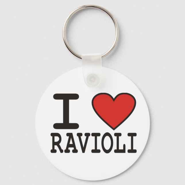 I Love Ravioli Key Ring (Front)