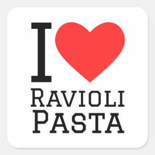 I love ravioli pasta square sticker