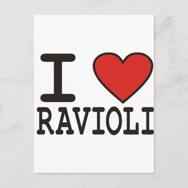 I Love Ravioli Postcard (Front)