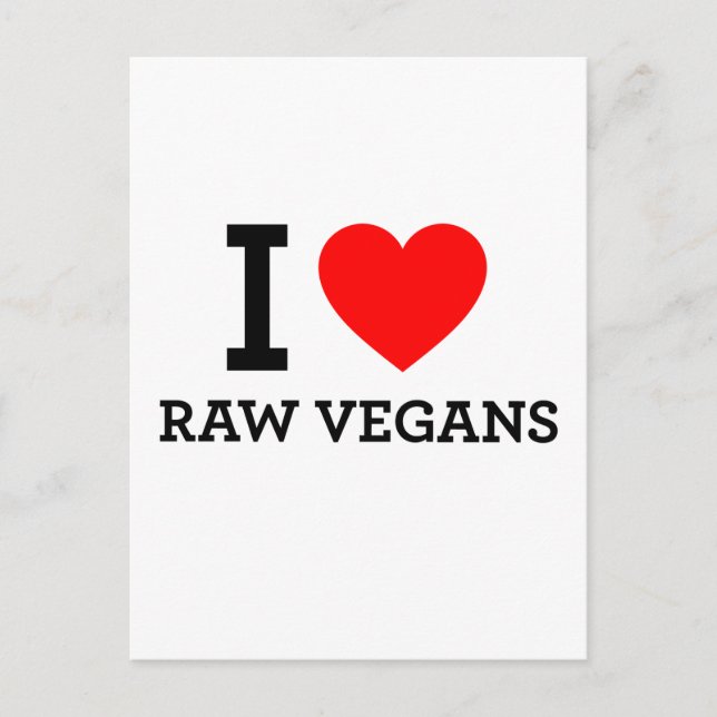 I Love Raw Vegans Postcard (Front)