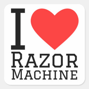 I love razor machine square sticker
